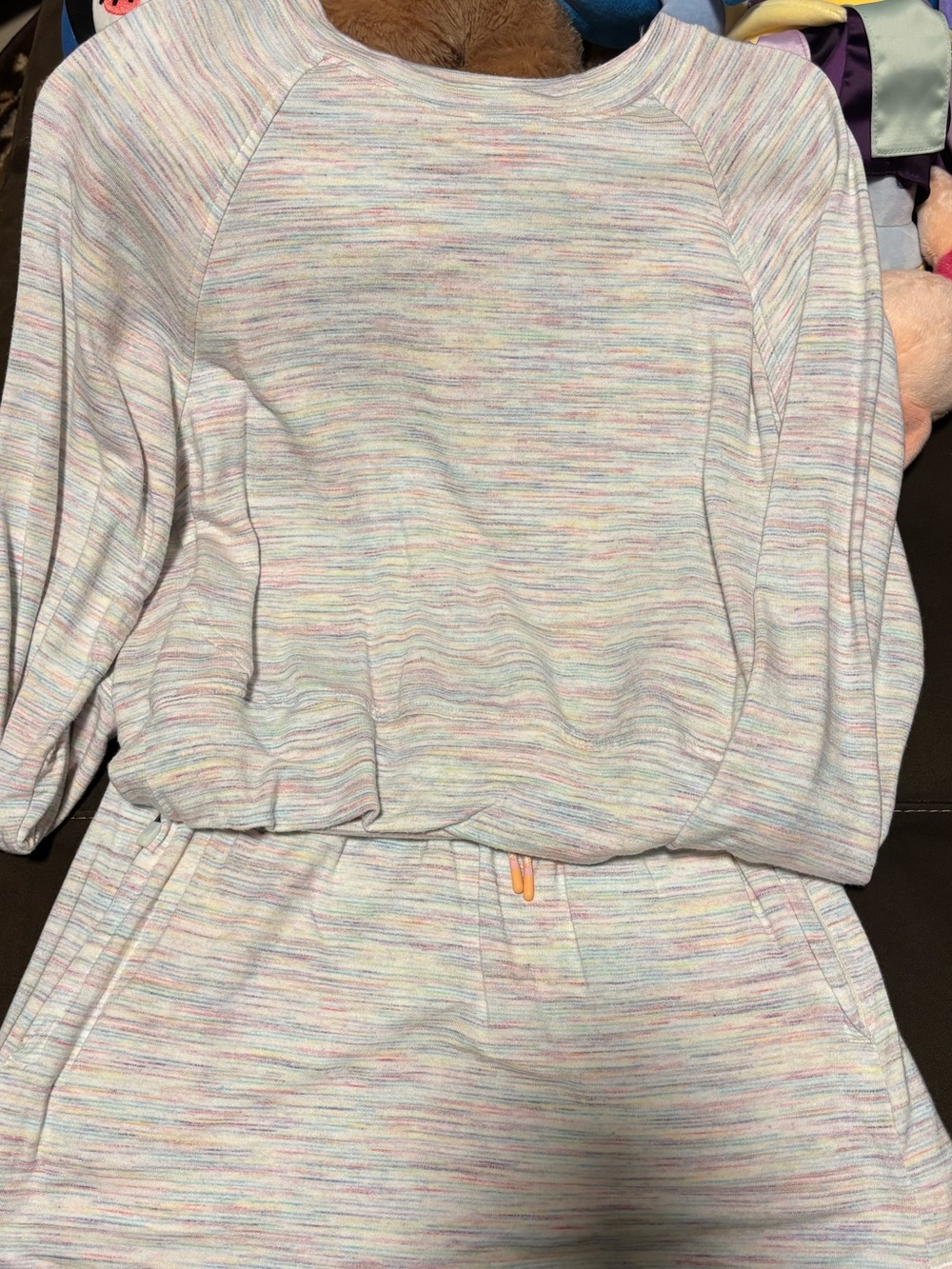 Athleta Girls' Pastel Multicolor Space-Dye Sweatshirt & Skort Set